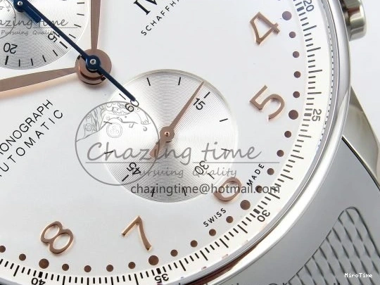 MIROTIME 1228 Portuguese Chrono IW3716 Z+F 1:1 Best Edition White Dial on Gray Rubber Strap A WrinkleFree 7014